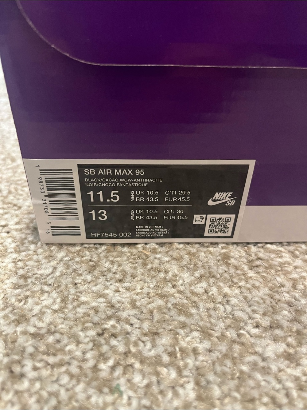 Nike SB Air Max 95  – Black/Cacao Wow